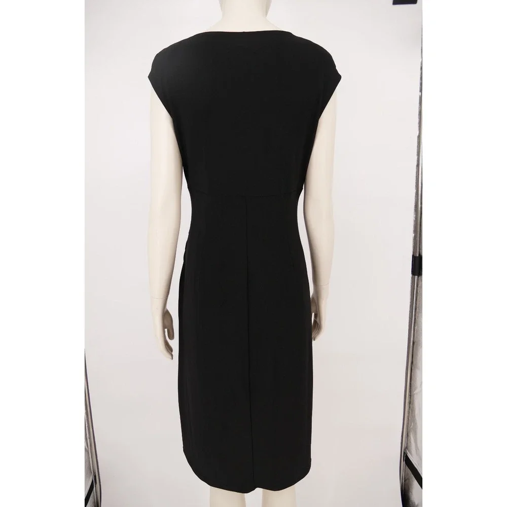 Lauren Ralph Lauren Black Sheath Ruffle Dress Size 8 elegant, effortless polish - Picture 2 of 16